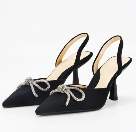 New Pointed Toe Shallow Nude Diamond Low Heel CODE: KAR1810