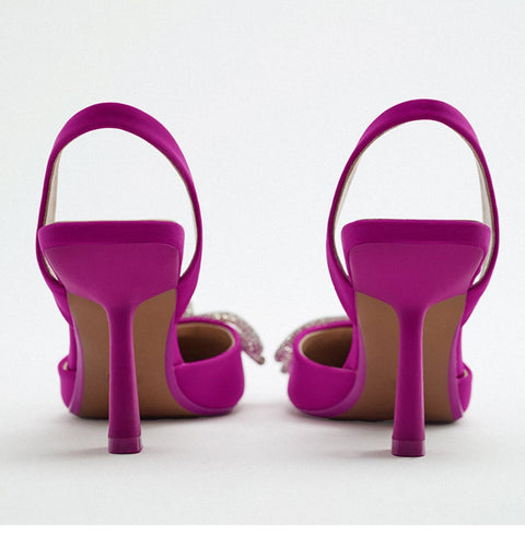 New Pointed Toe Shallow Nude Diamond Low Heel CODE: KAR1810