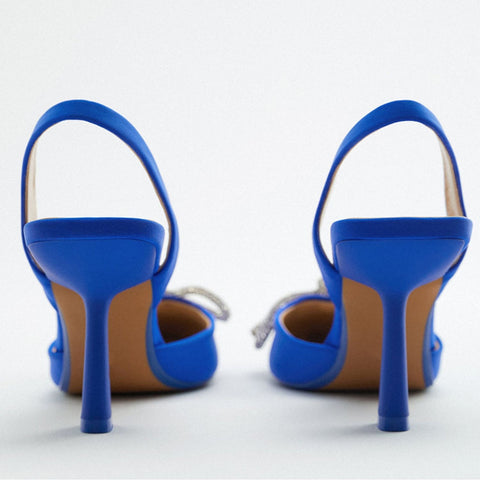 New Pointed Toe Shallow Nude Diamond Low Heel CODE: KAR1810