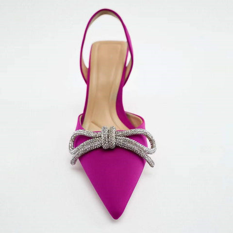 New Pointed Toe Shallow Nude Diamond Low Heel CODE: KAR1810