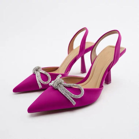 New Pointed Toe Shallow Nude Diamond Low Heel CODE: KAR1810