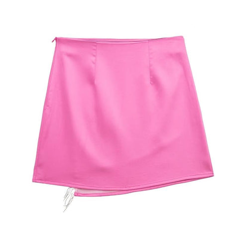 Sexy Tassel Solid High Waist Smocked Irregular Mini Skirt Casual CODE: KAR1818