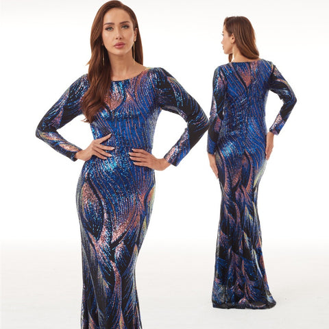 New O-Neck Ankle-Length Sequin Mermaid Prom Dress CODE: KAR1832