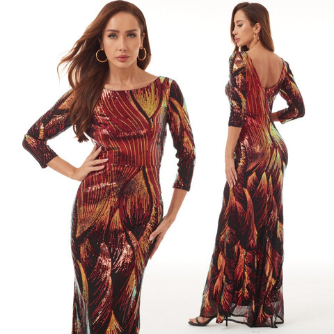 New O-Neck Ankle-Length Sequin Mermaid Prom Dress CODE: KAR1832