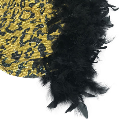 Autumn Leopard Feather Skinny Bead Dress CODE: KAR1833