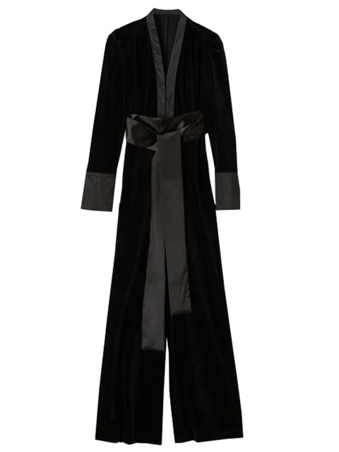 Autumn Sexy Deep V Neck Wide Leg Long Jumpsuit CODE: KAR1835