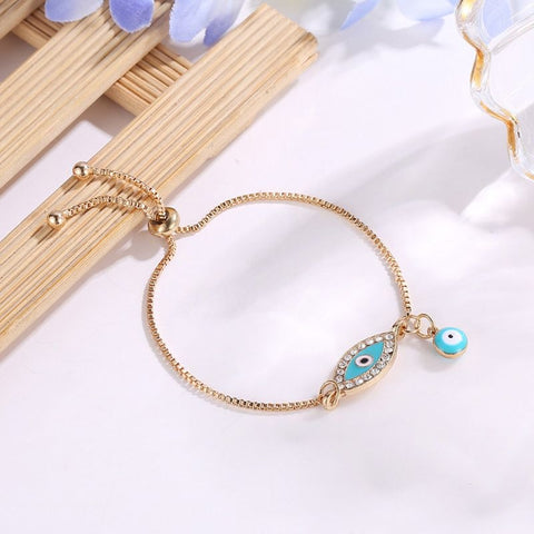 New Crystal Handmade Gold Chain Eye Bracelets CODE: KAR1842