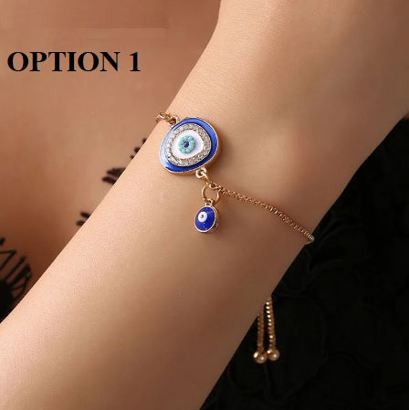 New Crystal Handmade Gold Chain Eye Bracelets CODE: KAR1842