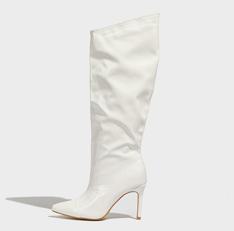 New Mid-Calf Pointed Toe Slip-On Super High Thin Heel Modern Boots CODE: KAR1845