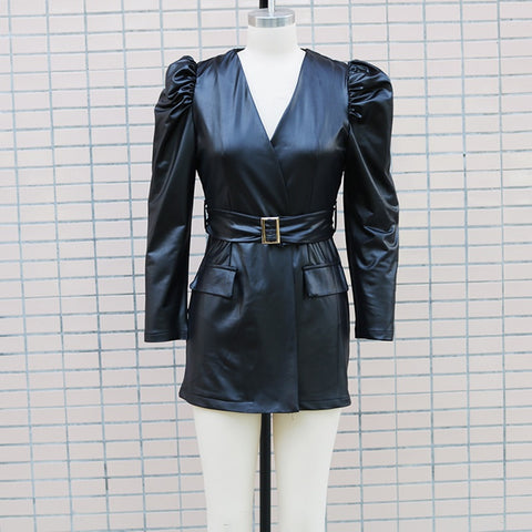 New Solid Color Casual Long Sleeves Mid Waist Elegant Belt Slim Short Dress CODE: KAR1847