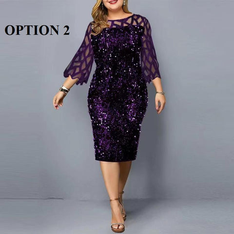 Summer Autumn Lace Mesh Sexy Elegant Midi Party Dress Loose Big Size Dress CODE: KAR1852