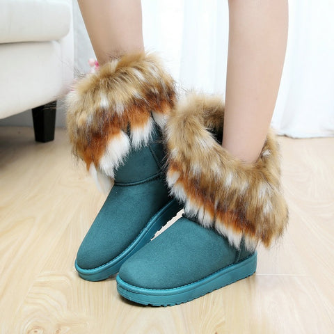 Winter Warm With Fur Plush Mid-calf Snow Boots CODE: KAR1855