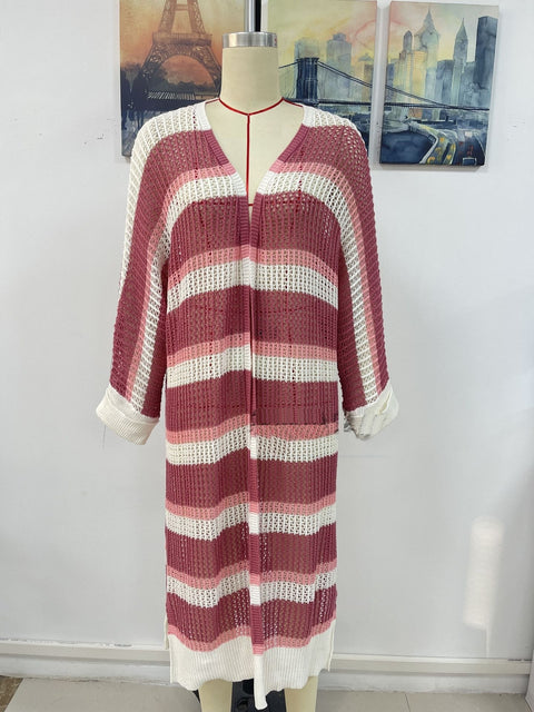 Summer Cardigan Loose Solid Vacation Outfits CODE: KAR1874