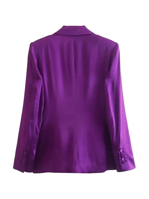 Autumn Fashion Satin Tied Blazer Pant Two Piece Set CODE: KAR1876