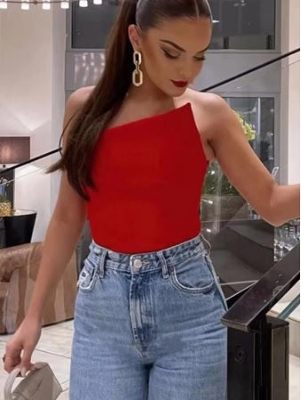New Fashion Asymmetric tight underwear Backless sleeveless style Tank Tops CODE: KAR1881