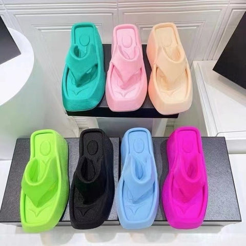Summer Clip Toe Thick Sole Wedges Platform Sandals CODE: KAR1887