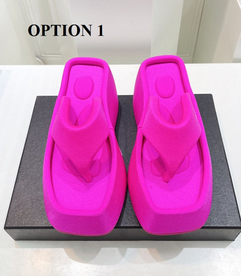 Summer Clip Toe Thick Sole Wedges Platform Sandals CODE: KAR1887