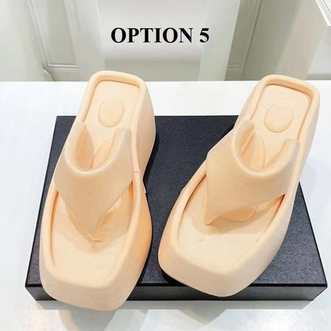 Summer Clip Toe Thick Sole Wedges Platform Sandals CODE: KAR1887