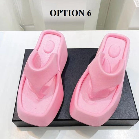 Summer Clip Toe Thick Sole Wedges Platform Sandals CODE: KAR1887