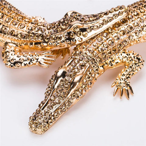 New Design Exaggerated Punk Full Crystal Crocodile Necklace CODE: KAR1896