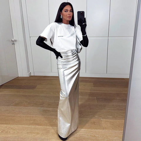 New Elegant High Waisted Summer Slim Casual Long Skirt CODE: KAR1900
