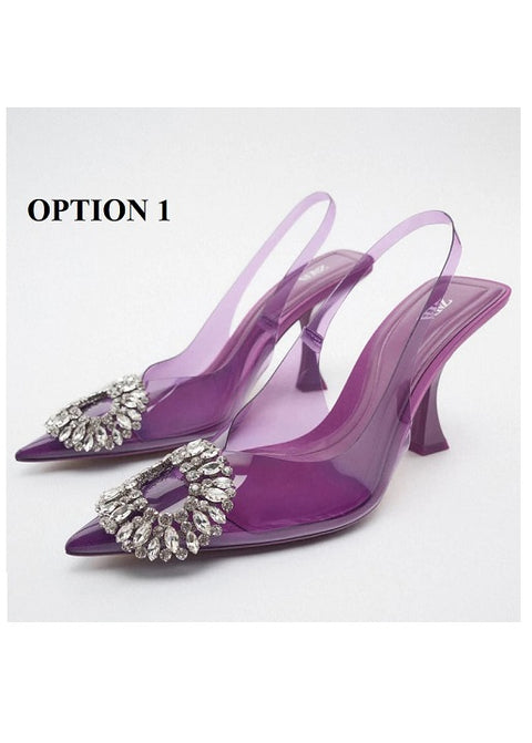 Summer Pumps Clear Rhinestone High Heel CODE: KAR1906