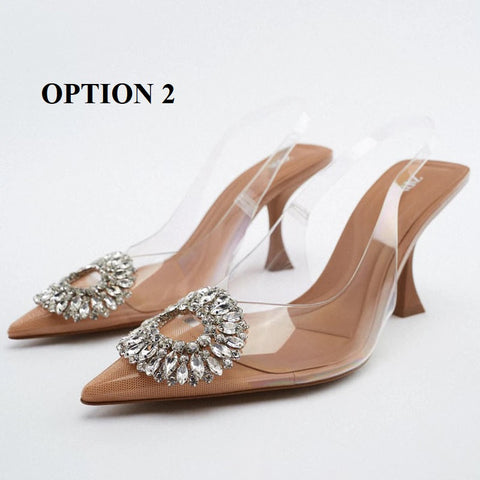 Summer Pumps Clear Rhinestone High Heel CODE: KAR1906