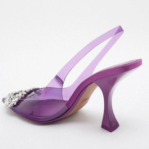 Summer Pumps Clear Rhinestone High Heel CODE: KAR1906
