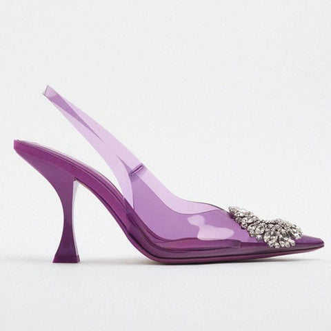 Summer Pumps Clear Rhinestone High Heel CODE: KAR1906