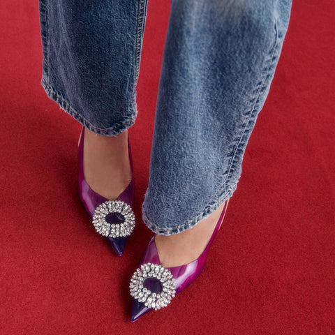 Summer Pumps Clear Rhinestone High Heel CODE: KAR1906