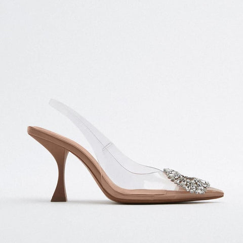 Summer Pumps Clear Rhinestone High Heel CODE: KAR1906