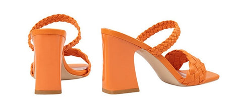 Summer Casual Fashion Weave  Square Toe Thick Heel CODE: KAR1908