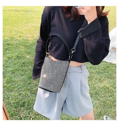 New Fashion Rhinestones Shiny Crystal Luxury Diamonds Shoulder Bag CODE: KAR1919