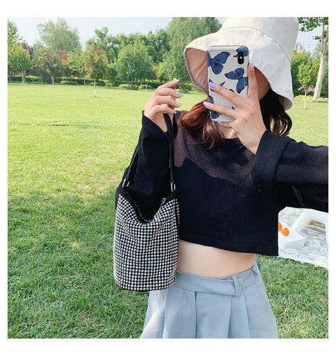 New Fashion Rhinestones Shiny Crystal Luxury Diamonds Shoulder Bag CODE: KAR1919