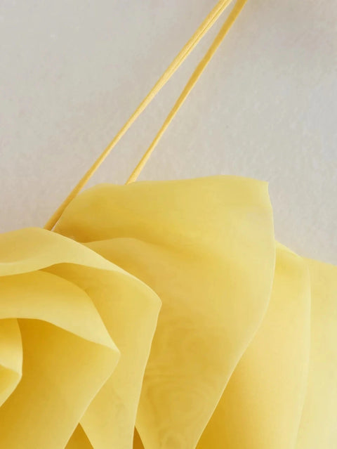 New Fashion Yellow Floral Transparent Gauze Halter Tank Top CODE: KAR1920