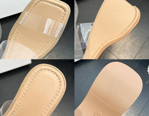 New Transparent Belt Platform Square Toe Slope Sandals CODE: KAR1921