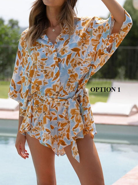 Summer Fashion Lace-Up Batwing Sleeve Jumpsuit CODE: KAR1929