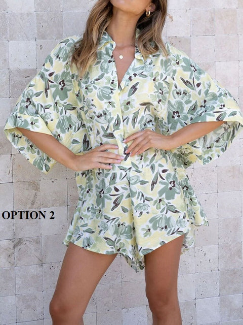 Summer Fashion Lace-Up Batwing Sleeve Jumpsuit CODE: KAR1929