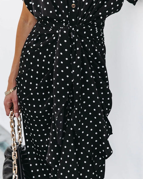 New Button Waist Polka-dot Dress CODE: KAR1930