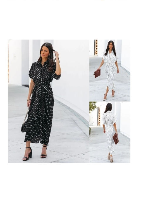 New Button Waist Polka-dot Dress CODE: KAR1930