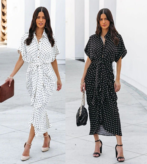 New Button Waist Polka-dot Dress CODE: KAR1930