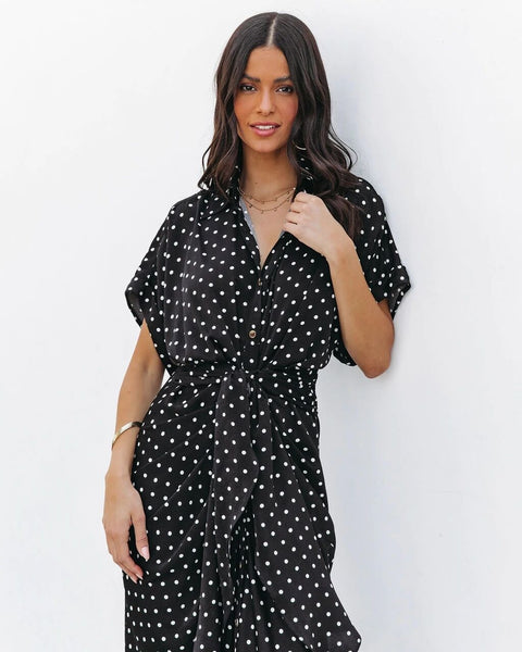 New Button Waist Polka-dot Dress CODE: KAR1930