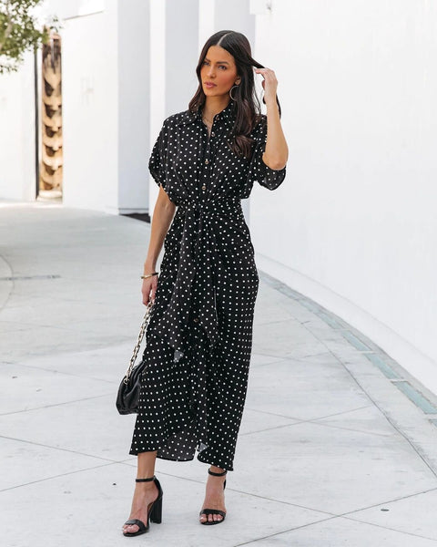New Button Waist Polka-dot Dress CODE: KAR1930