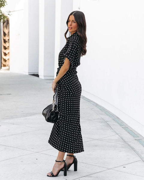 New Button Waist Polka-dot Dress CODE: KAR1930