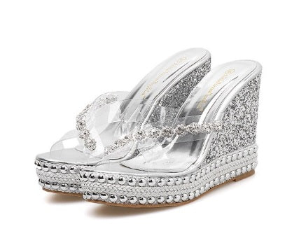 Rhinestone rivets accessories High-heeled sandals CODE: KAR1932