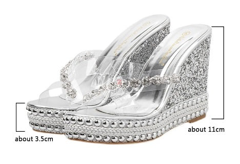 Rhinestone rivets accessories High-heeled sandals CODE: KAR1932