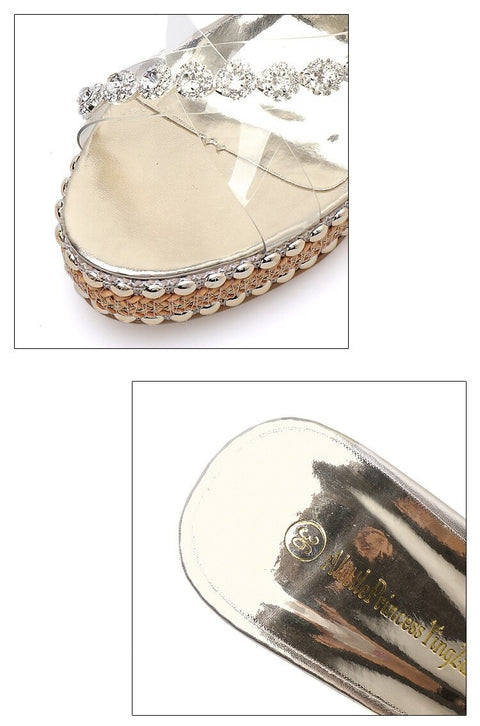 Rhinestone rivets accessories High-heeled sandals CODE: KAR1932