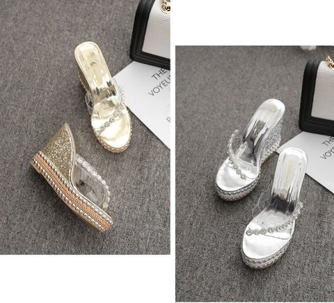 Rhinestone rivets accessories High-heeled sandals CODE: KAR1932