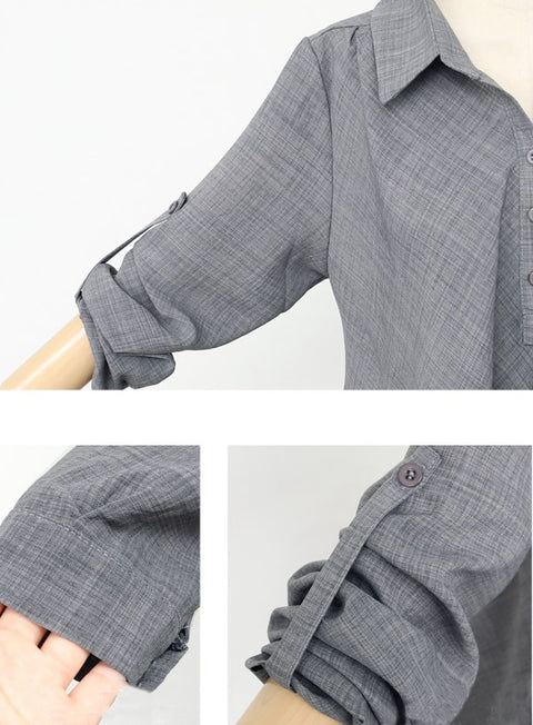 Autumn New Turn-down Collar Casual Loose Shirt CODE: KAR1935