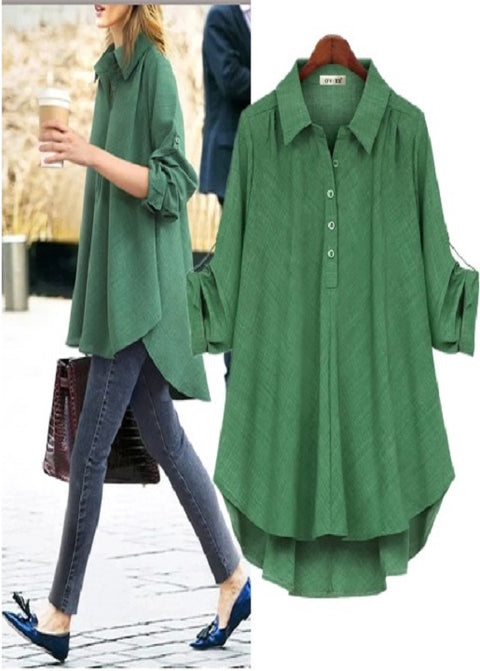 Autumn New Turn-down Collar Casual Loose Shirt CODE: KAR1935